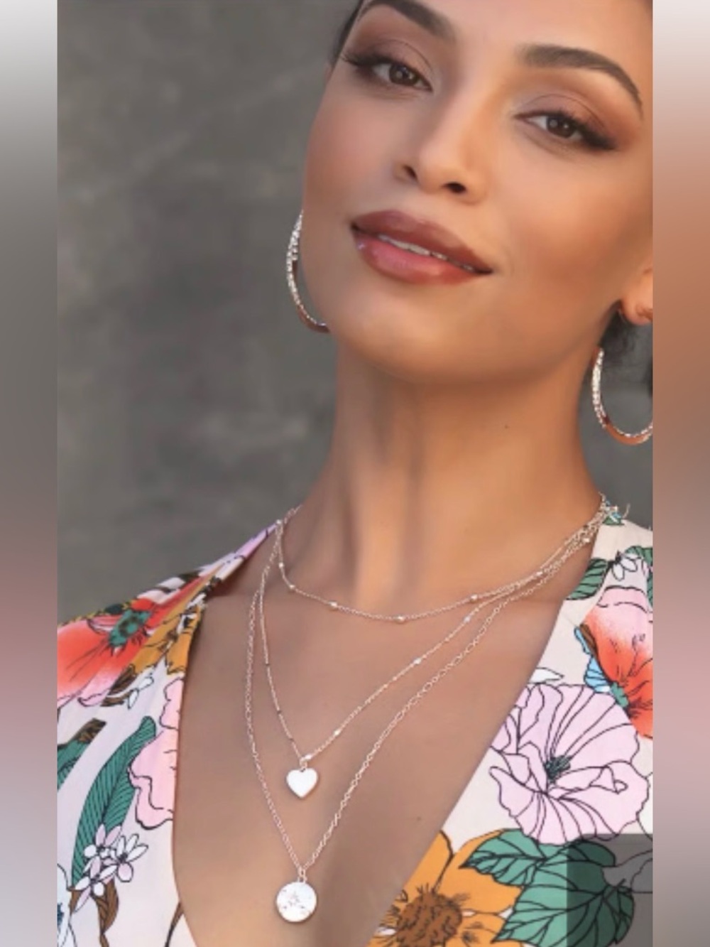 Park Lane Galaxy Layered Gold Heart and Charm Necklace - Women's Jewelry